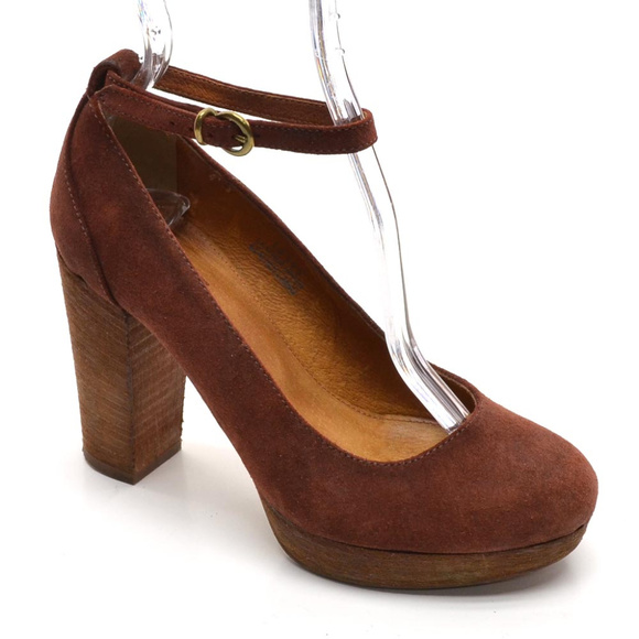Madewell Shoes - Madewell 1937 Highgate Ankle Strap Chunky Heels 6